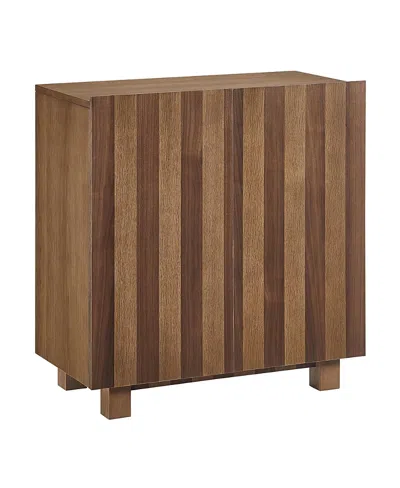 Modway Kline 2-door Striped Accent Cabinet In Brown