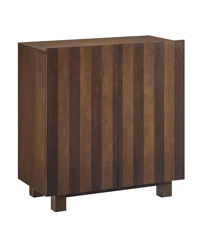 Modway Kline 2-door Striped Accent Cabinet In Dark Walnut Stripe