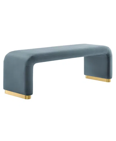 MODWAY KODA PERFORMANCE VELVET WATERFALL LONG BENCH