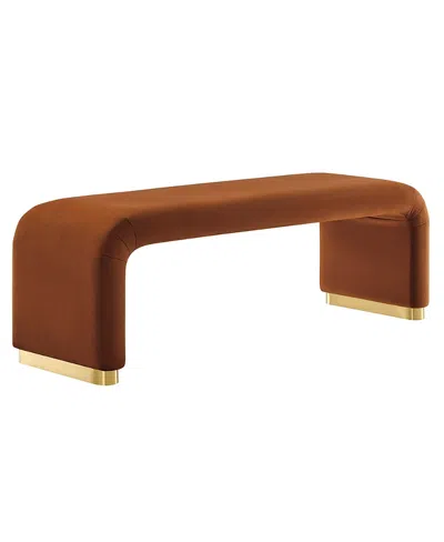 MODWAY KODA PERFORMANCE VELVET WATERFALL LONG BENCH
