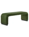 Modway Koda Performance Velvet Waterfall Long Bench In Green