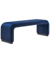 Modway Koda Performance Velvet Waterfall Long Bench In Black