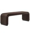 Modway Koda Performance Velvet Waterfall Long Bench In Black