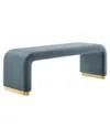Modway Koda Performance Velvet Waterfall Long Bench In Gold