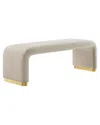 Modway Koda Performance Velvet Waterfall Long Bench In Gold