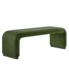 Modway Koda Performance Velvet Waterfall Long Bench In Green