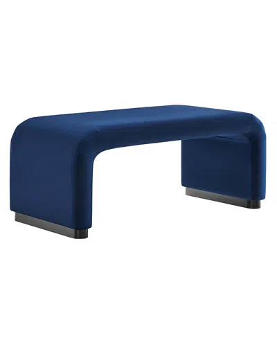 Modway Koda Performance Velvet Waterfall Ottoman In Blue