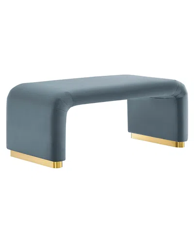 Modway Koda Performance Velvet Waterfall Ottoman In Blue