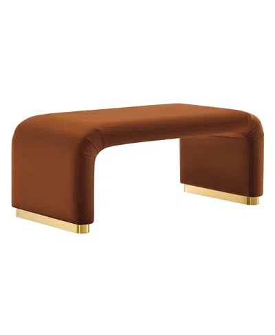 Modway Koda Performance Velvet Waterfall Ottoman In Burgundy