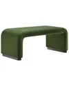 Modway Koda Performance Velvet Waterfall Long Bench In Black