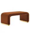 Modway Koda Performance Velvet Waterfall Long Bench In Brown