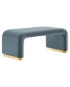 Modway Koda Performance Velvet Waterfall Long Bench In Gold