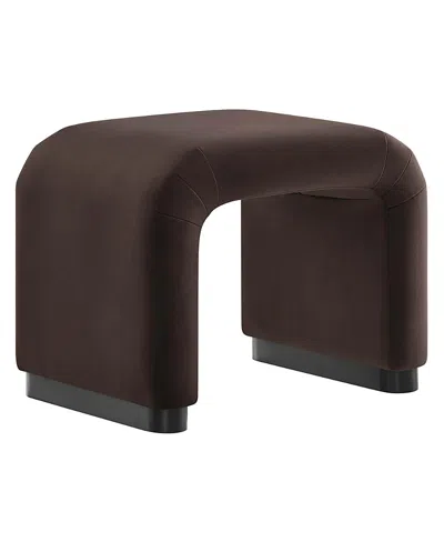 Modway Koda Performance Velvet Waterfall Stool In Brown