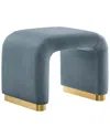Modway Koda Performance Velvet Waterfall Stool In Blue