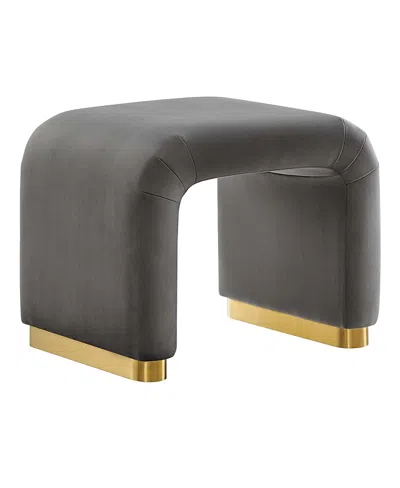Modway Koda Performance Velvet Waterfall Stool In Gray