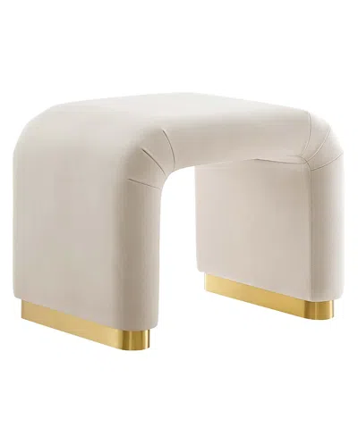 Modway Koda Performance Velvet Waterfall Stool In Neutral