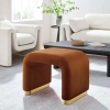 Modway Koda Solid Wood Accent Stool In Rust,brass Gold