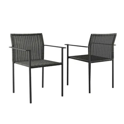 Modway Lagoon Outdoor Patio Dining Armchairs In Black