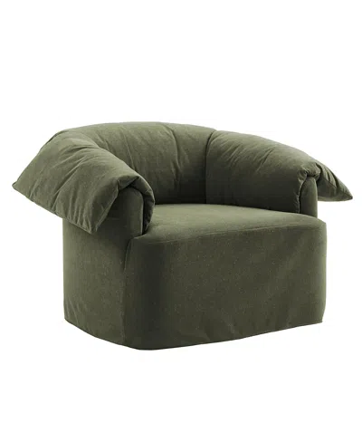 Modway Lark Slipcovered Fabric Oversized Armchair In Green