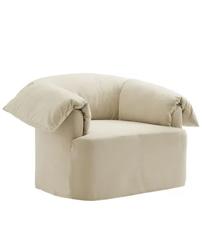 Modway Lark Slipcovered Fabric Oversized Armchair In Neutral