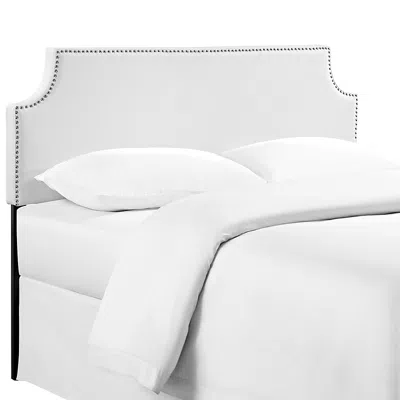 Modway Laura Upholstered Vinyl Headboard, Queen In White