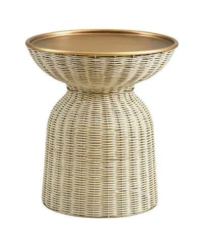 Modway Lazaro Round Rattan Side Table In Neutral
