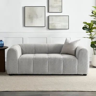 Modway Liana Upholstered Fabric Loveseat In Pewter