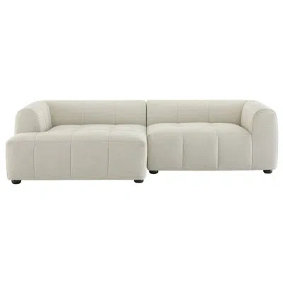 Modway Liana Upholstered Fabric Modular Sofa With Chaise In Beige Fabric