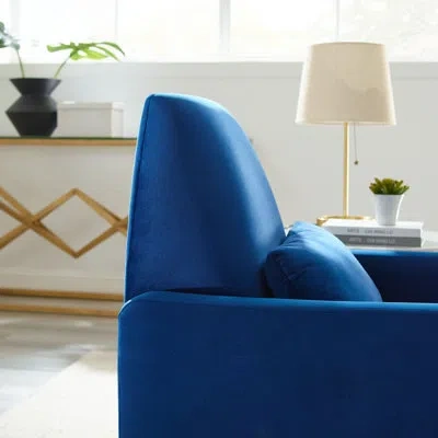 Modway Liliana Performance Velvet Armchair In Navy Velvet