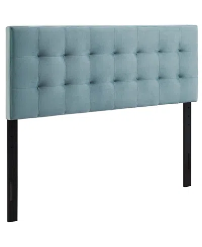 Modway Lily Biscuit Tufted Performance Velvet Headboard, Queen In Light Blue