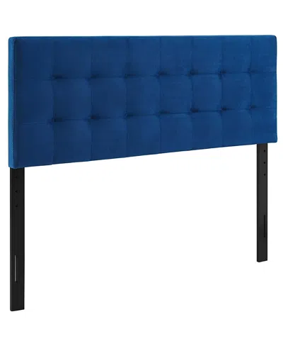 Modway Lily Biscuit Tufted Performance Velvet Headboard, Queen In Navy