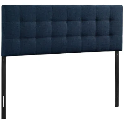 Modway Lily Navy Fabric Checkerboard-tufted Queen Headboard