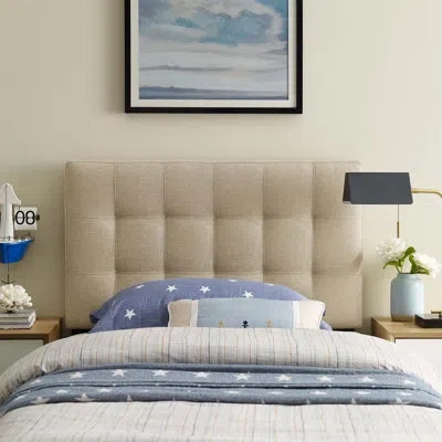 Modway Lily Upholstered Fabric Headboard In Neutral