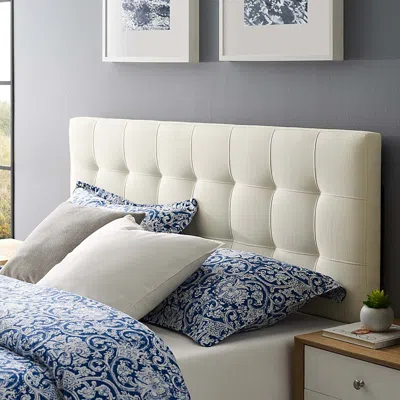 Modway Lily Upholstered Fabric Headboard, Queen In Ivory