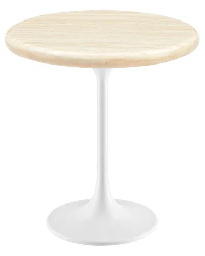 Modway Lippa 20 Round Artificial Travertine Side In Neutral