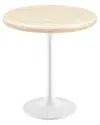 Modway Lippa 20 Round Artificial Travertine Side In White