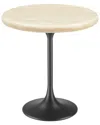 Modway Lippa 20in Round Artificial Travertine Side In Black
