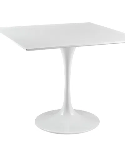Modway Lippa 36in Square Wood Top Dining Table In White