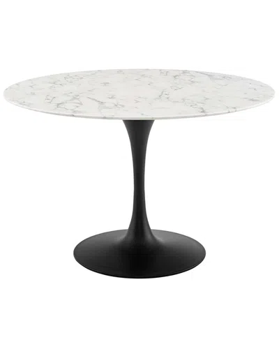 Modway Lippa 47in Round Artificial Marble Dining Table In Multi