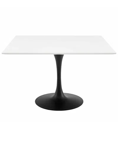 Modway Lippa 47in Square Wood Top Dining Table In White