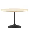 Modway Lippa 48 Round Artificial Travertine Dining Table In Black