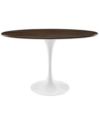 Modway Lippa 48in Oval Walnut Top Dining Table In Brown