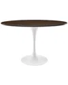 Modway Lippa 48in Oval Walnut Top Dining Table