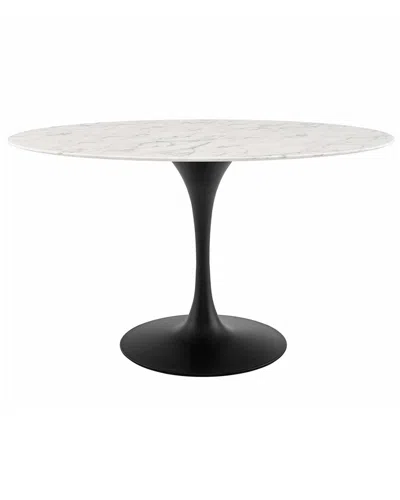 Modway Lippa 54in Oval Artificial Marble Dining Table In Multi