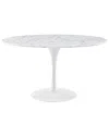 Modway Lippa 54in Round Artificial Marble Dining Table In White