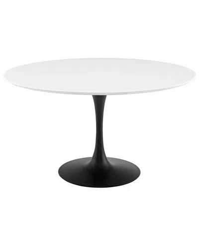 Modway Lippa 54in Round Wood Dining Table In Black