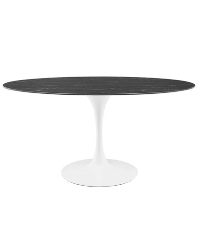 Modway Lippa 60in Artificial Marble Dining Table In White