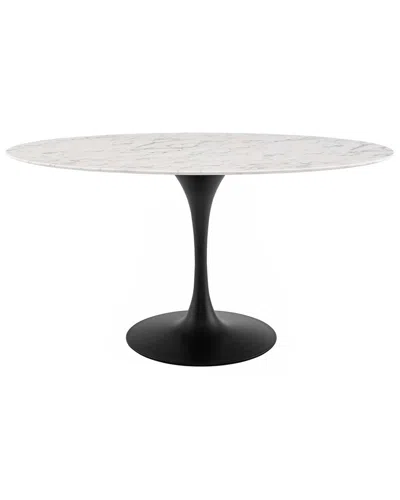 Modway Lippa 60in Oval Artificial Marble Dining Table In Multi
