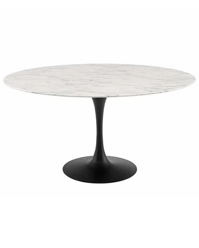 Modway Lippa 60in Round Artificial Marble Dining Table In Multi