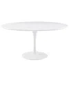 Modway Lippa 60in Round Wood Top Dining Table In White